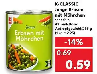 Kaufland K-classic Junge Erbsen Mit Möhren Angebot