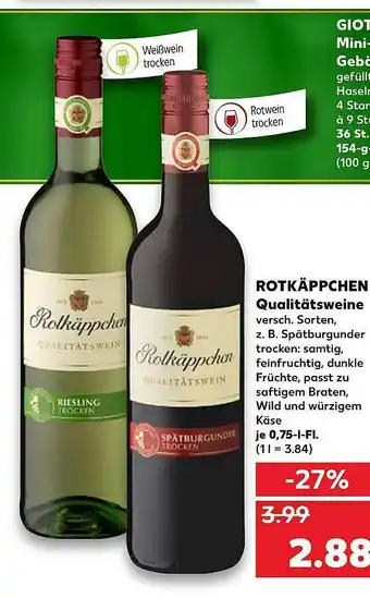 Kaufland Rotkäppchen Qualitätsweine Angebot