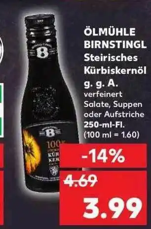 Kaufland ölmühle Birnstingl Steirisches Kürbiskernöl Angebot