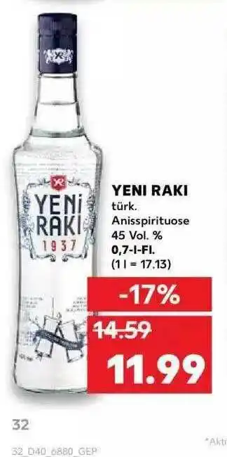 Kaufland Yeni Raki Angebot