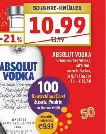 Marktkauf Absolut Vodka Schwedischer Wodka Angebot