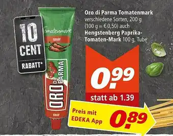 Marktkauf Oro Di Parma Tomatenmark Auch Hengstenberg Paprika-tomaten-mark Angebot