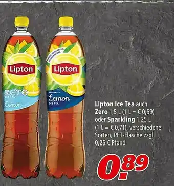 Marktkauf Lipton Ice Tea Auch Zero Oder Sparkling Angebot