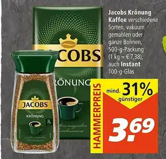 Marktkauf Jacobs Krönung Kaffe Auch Instant Angebot