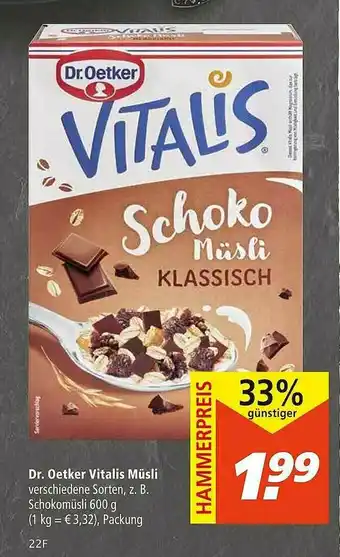 Marktkauf Dr. Oetker Vitalis Müsli Angebot