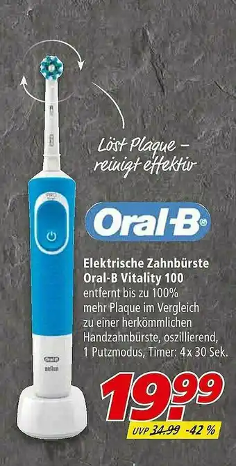 Marktkauf Elektrische Zahnbürste Oral-b Vitality 100 Angebot