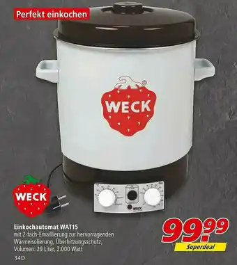 Marktkauf Einkochautomat Wat15 Weck Angebot