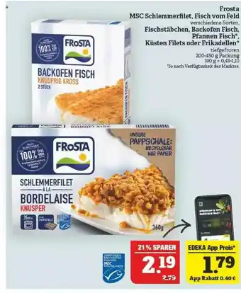 Marktkauf Frosta Msc Schlemmerfilet Fisch Vom Feld Fischstäbchen Backofen Fisch Küsten Filets Oder Frikadellen Angebot