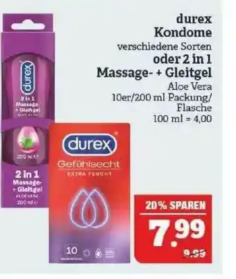 Marktkauf Durex Kondome Oder 2 In 1 Massage + Gleitgel Angebot