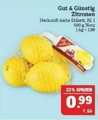 Marktkauf Gut & Günstig Zitronen Angebot