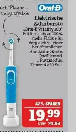 Marktkauf Oral-b Elektrische Zahnbürste „oral-b Vitality 100” Angebot