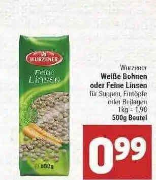 Marktkauf Wurzener Weiße Bohnen Oder Feine Linsen Angebot