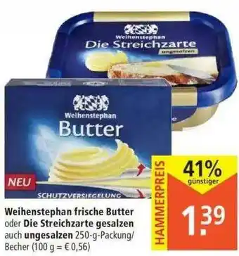 Marktkauf Weihenstephan Frische Butter Oder Die Streichzarte Gesalzen Auch Ungesalzen Angebot