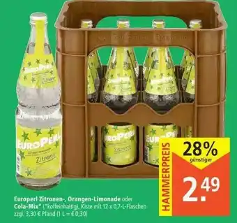 Marktkauf Europerl Zitronen-, Orangen-limonade Oder Cola-mix Angebot