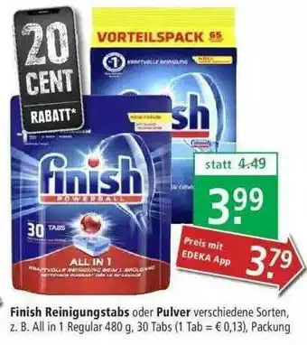 Marktkauf Finish Reinigungstabs Oder Pulver Angebot