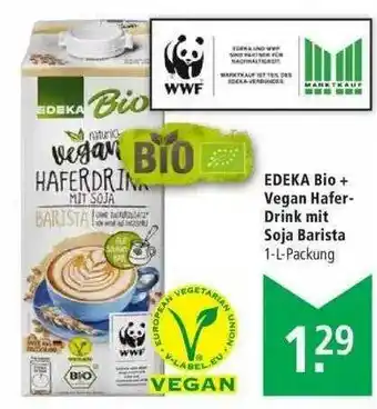 Marktkauf Edeka Bio + Vegan Hafer-drink Mit Soja Barista Angebot