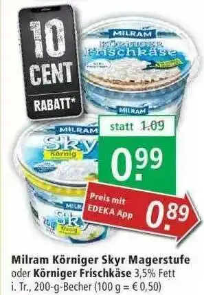 Marktkauf Milram Körniger Skyr Magerstufe Oder Körniger Frischkäse Angebot