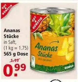 Multi Markt Gut & Günstig Ananas Stücke Angebot