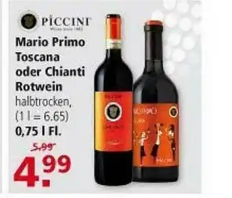 Multi Markt Piccini Mario Primo Toscana Oder Chianti Rotwein Angebot