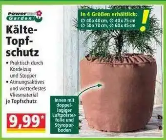 Norma Power Garden Kälte-topf-schutrz Angebot