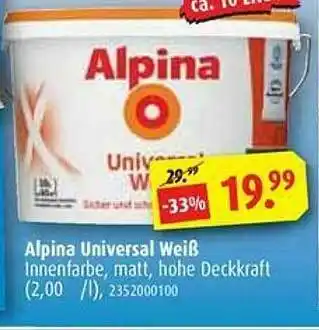 ROLLER Alpina Universal Weiß Angebot