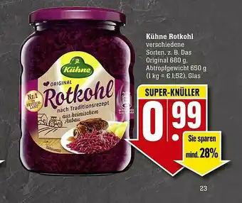 Scheck-in-Center Kühne Rotkohl Angebot