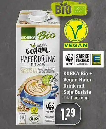 Scheck-in-Center Edeka Bio + Vegan Hafer-drink Mit Soja Barista Angebot