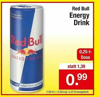 Zimmermann Red Bull Energy Drink Angebot