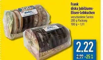 diska Frank Diska Jubiläums Elisen-lebkuchen Angebot