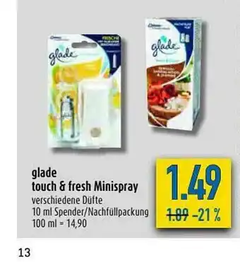 diska Glade Touch & Fresh Minispray Angebot