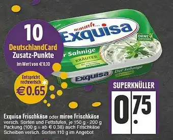 E-Center Exquisa Frischkäse Oder Miree Frischkäse Angebot