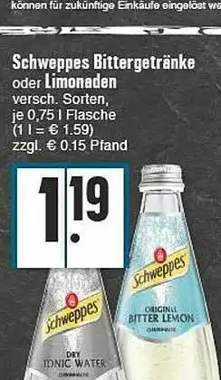 E-Center Shweppes Bittergetränke Oder Limonaden Angebot