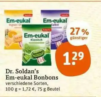 tegut Dr. Soldan's Em-eukal Bonbons Verschiedene Sorten Angebot