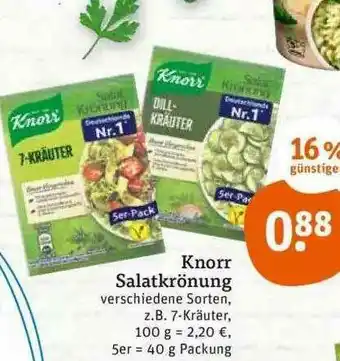 tegut Knorr Salatkrönung Verschiedene Sorten Angebot