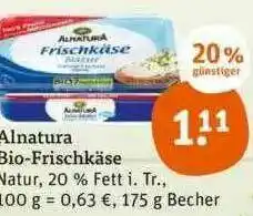 tegut Alnatura Bio-frischkäse Natur Angebot