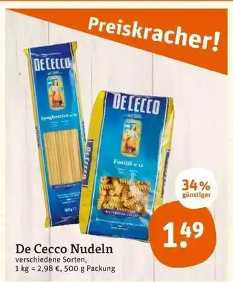 tegut De Cecco Nudeln Verschiedene Sorten Angebot