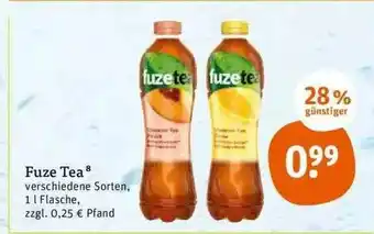 tegut Fuze Tea Verschiedene Sorten Angebot