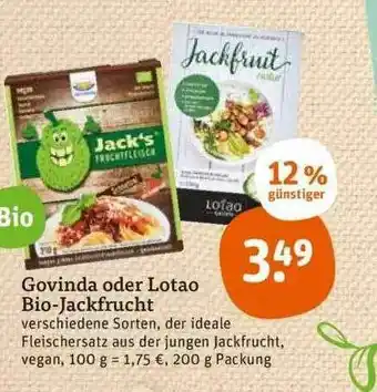 tegut Govinda Oder Lotao Bio-jackfrucht Verschiedene Sorten Angebot