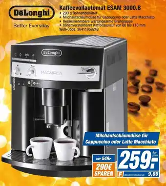 HEM Expert DeLonghi Kaffeevollautomat ESAM 3000.B Angebot