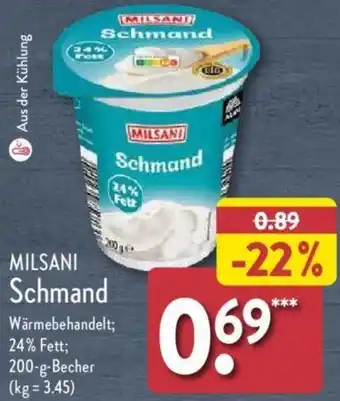 Aldi Nord MILSANI Schmand 200 g Becher Angebot