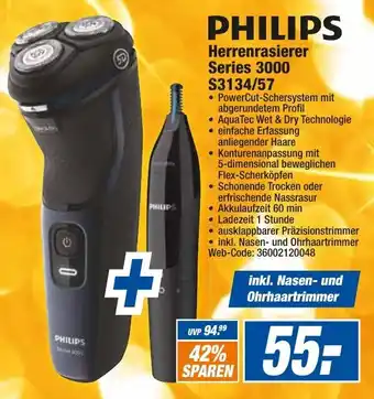 HEM Expert Philips Herrenrasierer Series 3000 S3134/57 Angebot