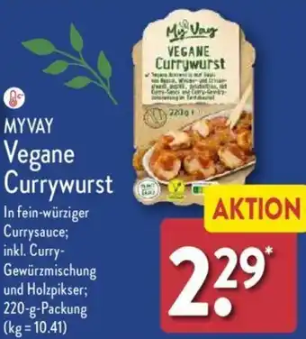 Aldi Nord MYVAY Vegane Currywurst 220 g Packung Angebot