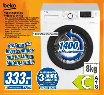 expert Techno Land Beko Waschmaschine WML81434NPS1 Angebot