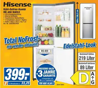 expert Techno Land Hisense Kühl Gefrier Kombi RB 400 N4EG3 Angebot