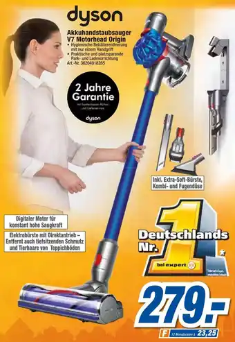 expert Techno Land Dyson Akkuhandstaubsauger V7 Motorhead Origin Angebot