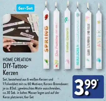 Aldi Nord HOME CREATION DIY-Tattoo Kerzen Angebot