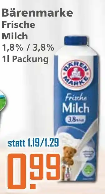 Klaas und Kock Bärenmarke Frische Milch 1L Angebot