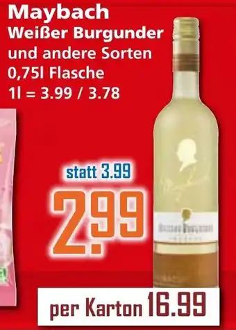 Klaas und Kock Maybach Weißer Burgunder 0,75L Angebot