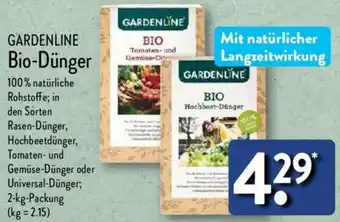 Aldi Nord GARDENLINE Bio-Dünger 2 kg Packung Angebot