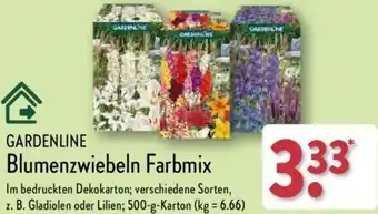 Aldi Nord GARDENLINE Blumenzwiebeln Farbmix 500 g Karton Angebot